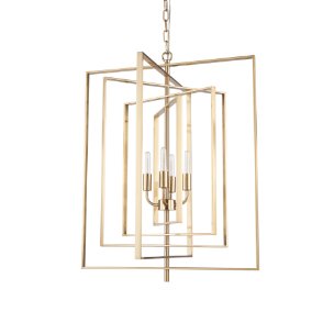 Colleen Antiqued Gold Metal 4-Light Chandelier