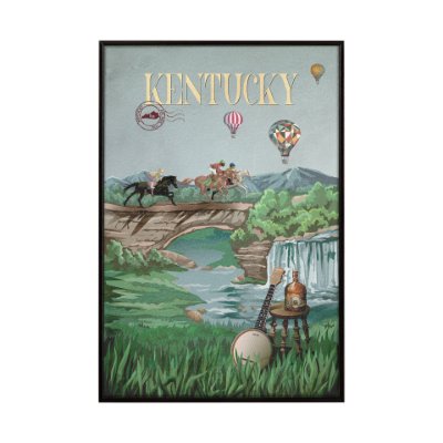 14998 - Kentucky Go USA (SM) by Mercana Studio a Hand Embellished Decograph Framed Art Print