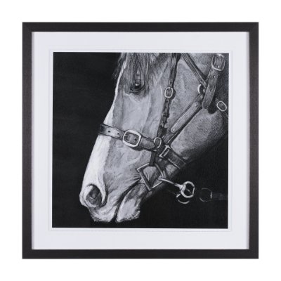 14972 - Equestrian Portrait by Mercana Studio Hand Embellished Textured Framed Photo Art Print Matted under 