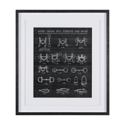 14985 - Equestrian Riding I BW by Mercana Studio Hand Embellished Framed Art Print Matted under Glass