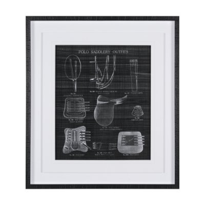 14986 - Equestrian Riding IIBW by Mercana Studio Hand Embellished Framed Art Print Matted under Glass