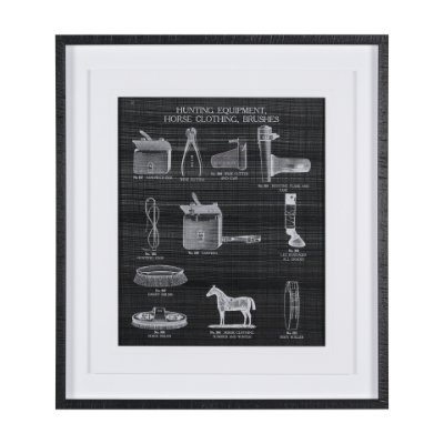 14988 - Equestrian Riding IV BW Horse by Mercana Studio Hand Embellished Framed Art Print Matted under Glass