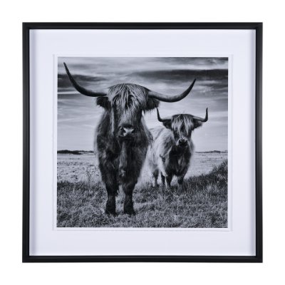 15018 - Highlands by Mercana Studio a Hand Embellished Textured Framed Photo Art Print Matted under Glass