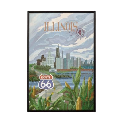 15115 - Illinois Go USA (SM) by Mercana Studio a Hand Embellished Decograph Framed Art Print