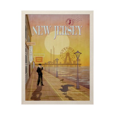 15120 - New Jersey Go USA (L) by Mercana Studio a Hand Embellished Decograph Framed Art Print