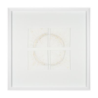15112 - Equal Quadrants White by Studio M a handmade Original Framed 3D Textured Artwork under Glass