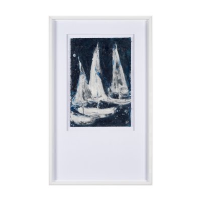 15136 - Paper Boats II by Studio M a Framed Art Print Matted under Glass