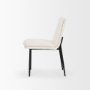 70261 - Eve Dining Chair w/ Cream Boucle Fabric & Matte Black Metal