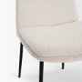 70261 - Eve Dining Chair w/ Cream Boucle Fabric & Matte Black Metal