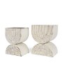 70551 - Medina Off White w/ Gold Antiquing Tall Metal Planters (Set of 2)