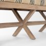 68460 - Solis 50L x 16W Brown Base Upholstered Beige/Black Stripe Seat Accent Bench