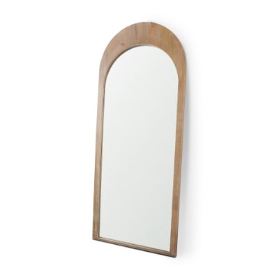 70623 - Celeste Light Brown Wood Arched Floor Mirror