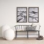 70313 - Jayden 22x22 Cream w/ Black Print Linen Square Pillow Cover
