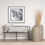70321 - Jenna 22x22 Cream w/ Black Print Linen Square Decorative Pillow Cover
