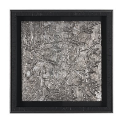 15335 - Pewter Leaves III by Morgan McLaren a Framed Art Print Matted under Glass