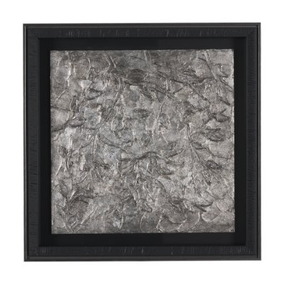 15336 - Pewter Leaves IV by Morgan McLaren a Framed Art Print Matted under Glass