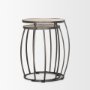 70595 - Clapp Round Light Brown W/ White Wash Wood and Silver Metal Nesting Accent Tables (Set of 2)