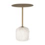 70734-AB - Rini Gold Metal and White Marble Accent Table