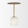 70734-AB - Rini Gold Metal and White Marble Accent Table