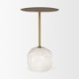70734-AB - Rini Gold Metal and White Marble Accent Table