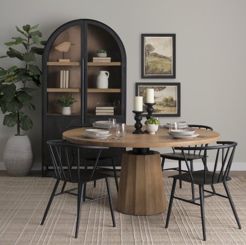69840 - Colin 21.3L x 21.3W x 30.3H Black Metal Dining Chair