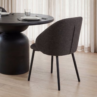 70255 - Shannon Dining Chair w/ Gray Fabric & Matte Black Metal