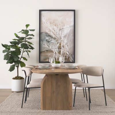 70252 - Corey Dining Chair w/ Oatmeal Fabric & Matte Black Metal