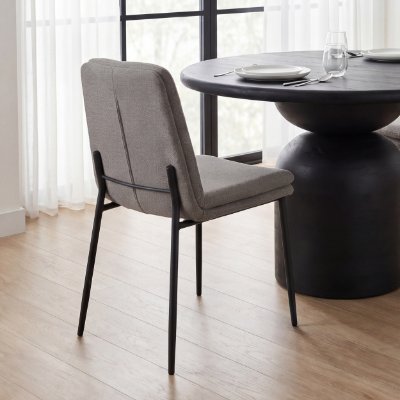 70260 - Eve Dining Chair w/ Gray Fabric & Matte Black Metal