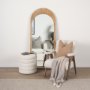 70623 - Celeste Light Brown Wood Arched Floor Mirror