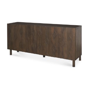 Heera Dark Brown Diamond Motif w/ Shelf Sideboard