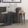 70321 - Jenna 22x22 Cream w/ Black Print Linen Square Decorative Pillow Cover