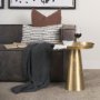 70616 - Roland Satin Brass Cast Aluminum Metal Accent Table