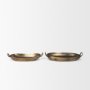 70668 - Pama Hammered Gold Metal Decorative Trays (Set of 2)