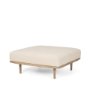 70795 - Shae Brown Wood w/ Oatmeal Fabric Ottoman