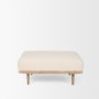 70795 - Shae Brown Wood w/ Oatmeal Fabric Ottoman