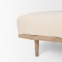 70795 - Shae Brown Wood w/ Oatmeal Fabric Ottoman