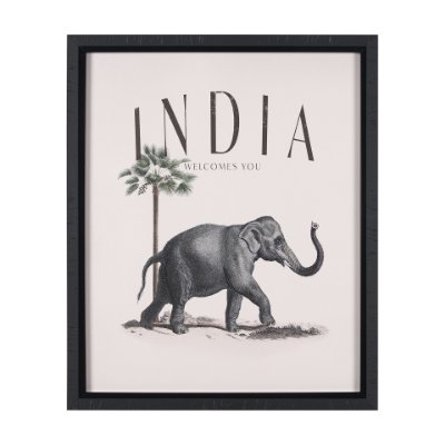 15366 - Travel Guide - India by Vintage Collection a Hand Embellished Textured Framed Art Print