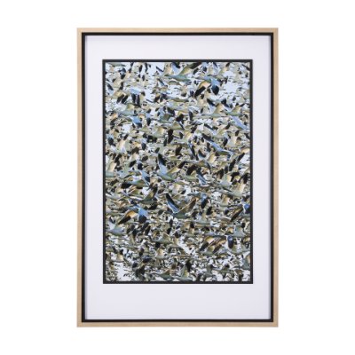 15400 - Snowgoose Migration 2 by Gary Blatter Hand Embelished Textured Framed Art Print Matted under Glass