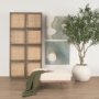 70795 - Shae Brown Wood w/ Oatmeal Fabric Ottoman