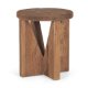 70887 - Tahlia Round Natural Brown Wood w/ Angled Legs Stool