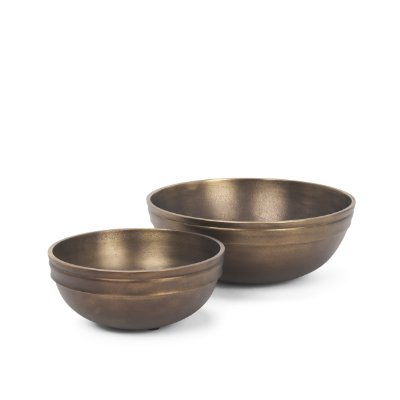 70934 - Tomiko Decorative Brass Finished Cast Aluminum Round Bowls