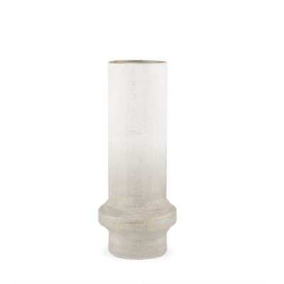 70951 - Tovah Medium Textured White w/ Gold Metal Vase