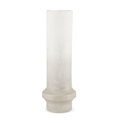 70952 - Tovah Tall Textured White w/ Gold Metal Vase