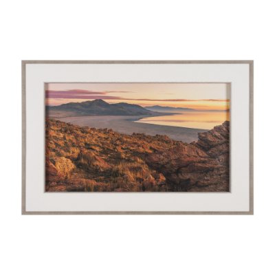15505 - Salt Lake Sunrise by Gary Blatter a Hand Embellished Framed Photo Art Print Matted under Glass