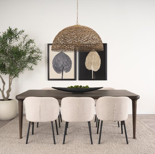 70871-AB - Suvan 84L Medium Dark Brown Rectangular Wood Dining Table