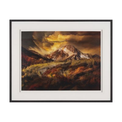 15570 - Peak Pursuit by Bobbie Goodrich a Hand Embellished Framed Photo Art Print Matted under Glass