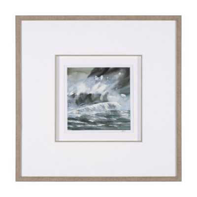 15609 - Stormy Coast III by Mercana Studio a Hand Embellished Framed Art Print Matted under Glass