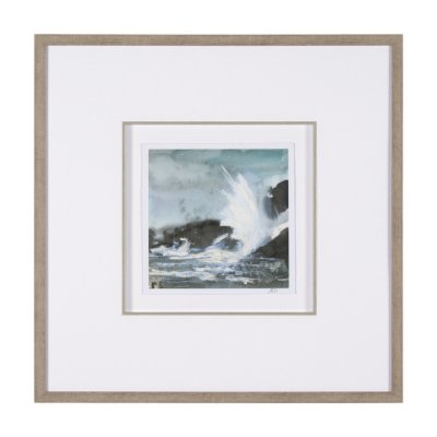 15611 - Stormy Coast V by Mercana Studio a Hand Embellished Framed Art Print Matted under Glass