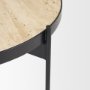 71042-AB - Wade Travertine Marble w/ Matte Black Metal Coffee Tables