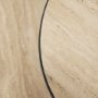 71042-AB - Wade Travertine Marble w/ Matte Black Metal Coffee Tables
